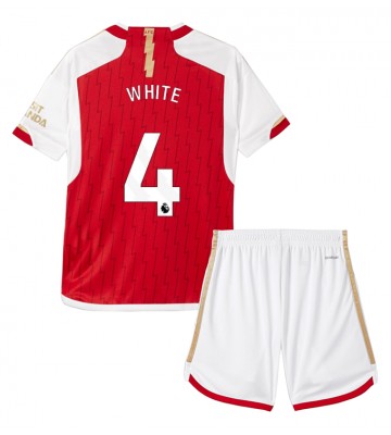 Arsenal Ben White #4 Hemmaställ Barn 2023-24 Kortärmad (+ Korta byxor)
